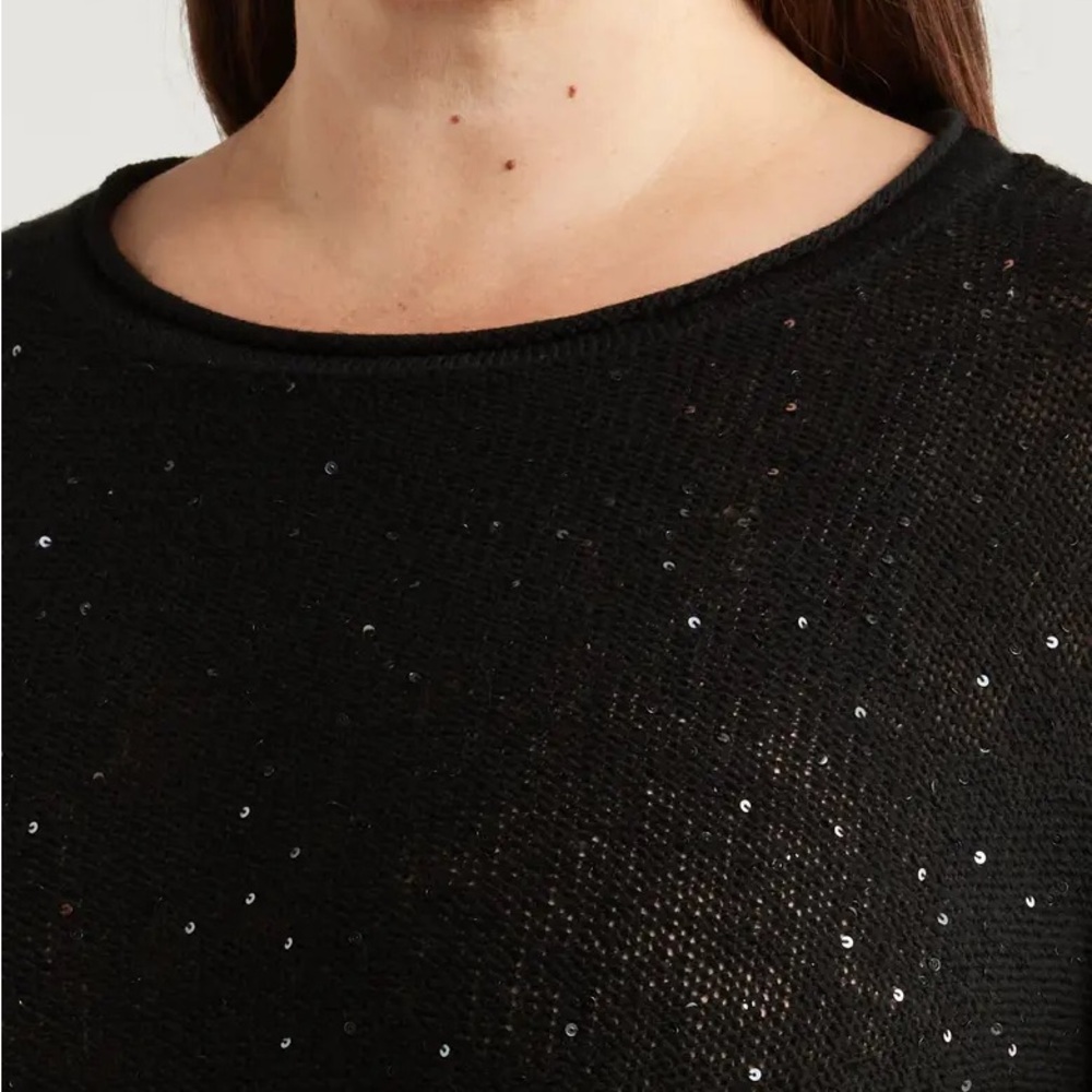 I.N. Studio Black Sweater with Sparkling Accents